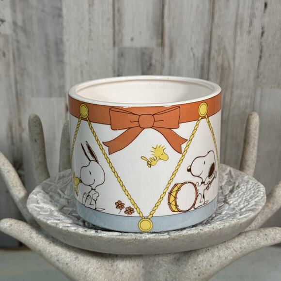Peanuts Other - Vintage 1970’s Snoopy Peanuts Ceramic Drum Vase And Planter